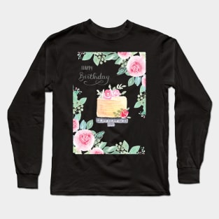 Watercolor Birthday Card | Greeting Cards Long Sleeve T-Shirt